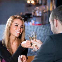 Man and Woman Toasting
